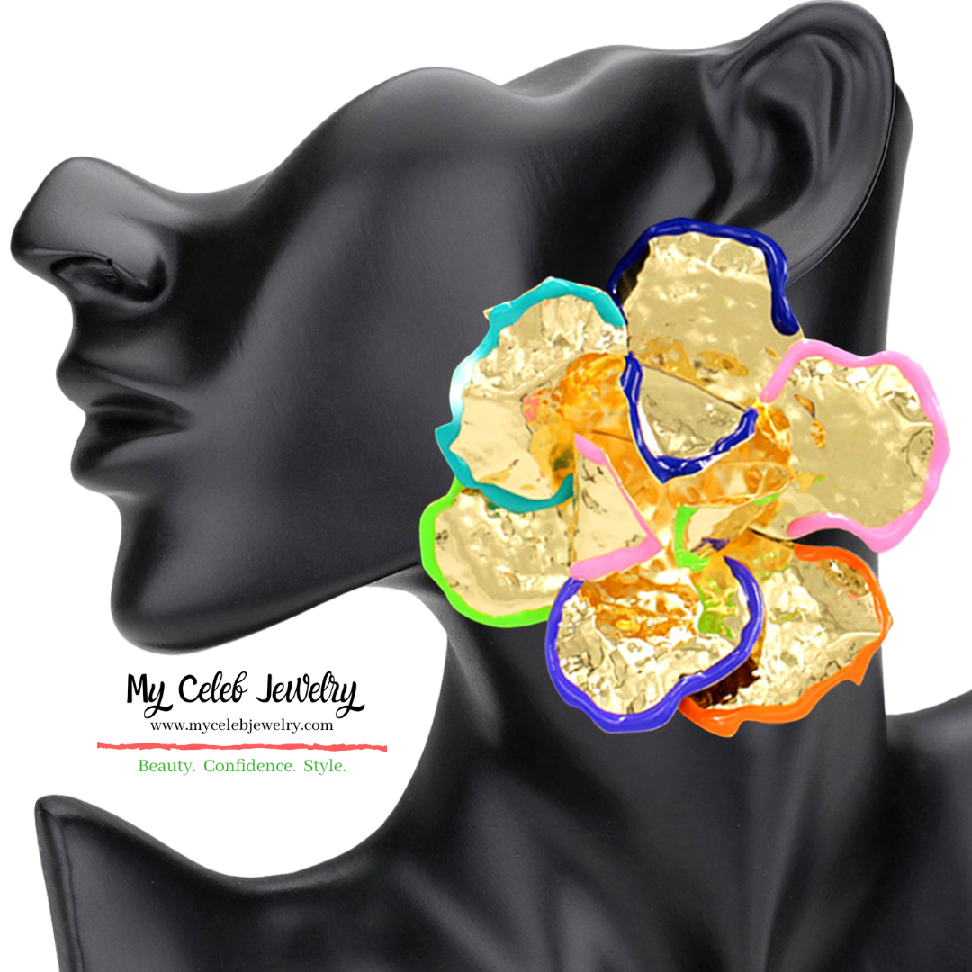 Bloom Floral Statement Earring MLTCLR