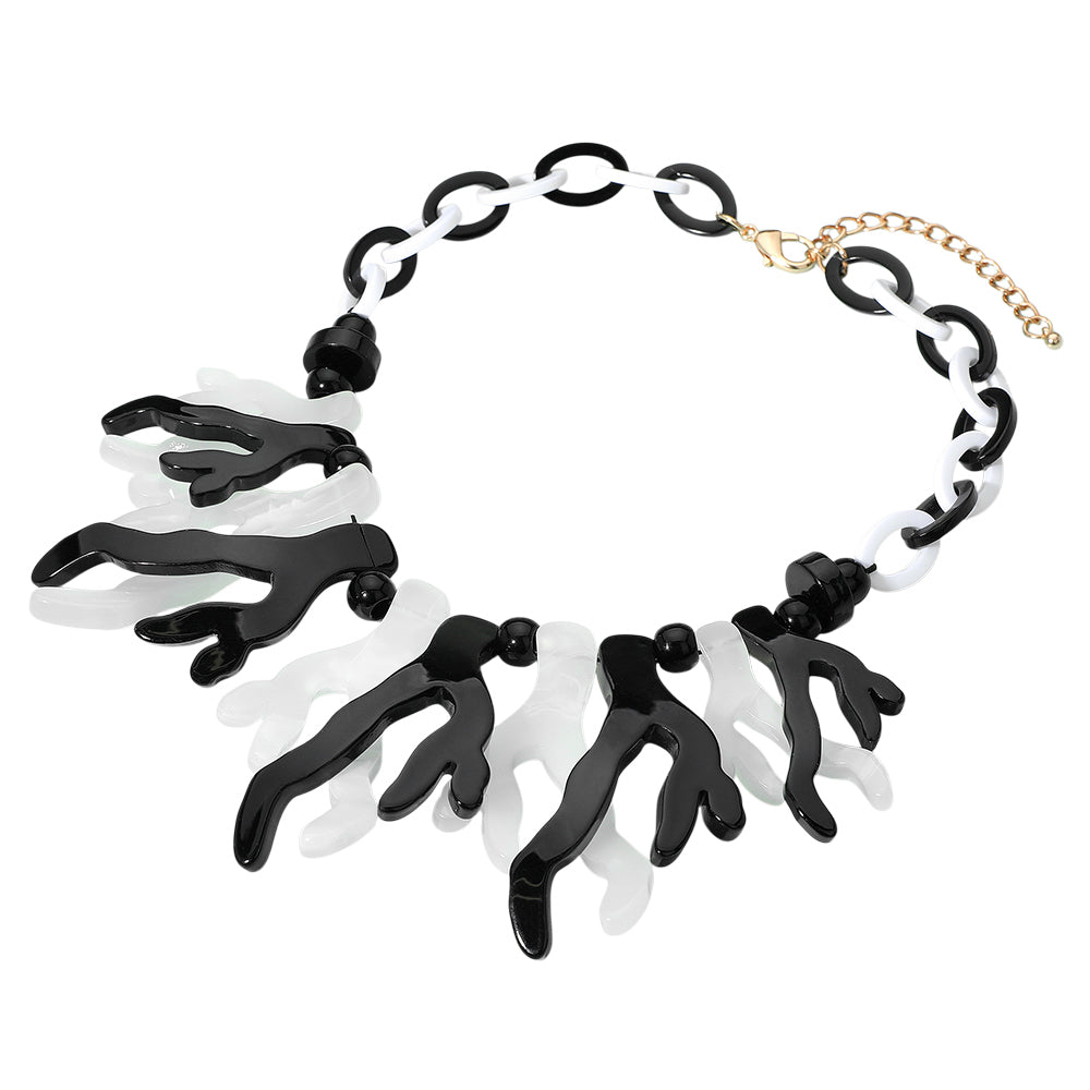 Sea Life Statement Necklace BLACK & WHITE