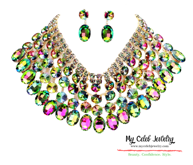 Vitrail Crystal Glass Necklace Set