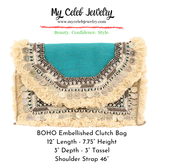 Boho Embellished Clutch Bag
