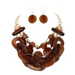 Chunky Statement Brown Link Necklace