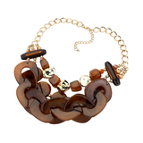 Chunky Statement Brown Link Necklace