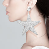 Rhinestone Embellished Star Earrings