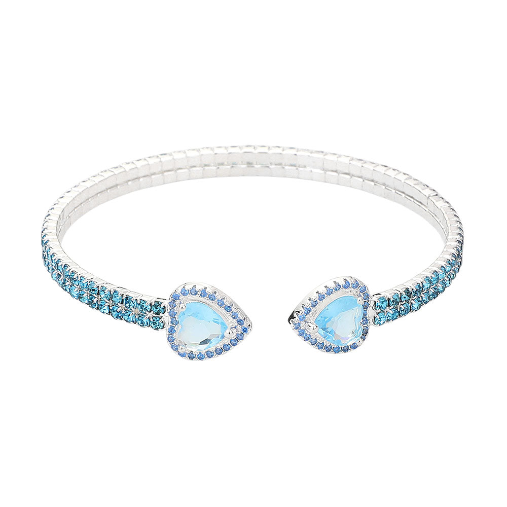 CZ Tear Drop Bracelet AQUA MARINE