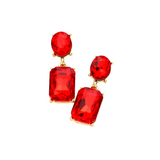 Square Stone Cluster Dangle Evening Earrings