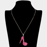 CZ Stiletto Heel Pendant Necklace