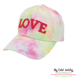 Tye Dye Love Baseball Cap Lime Pink